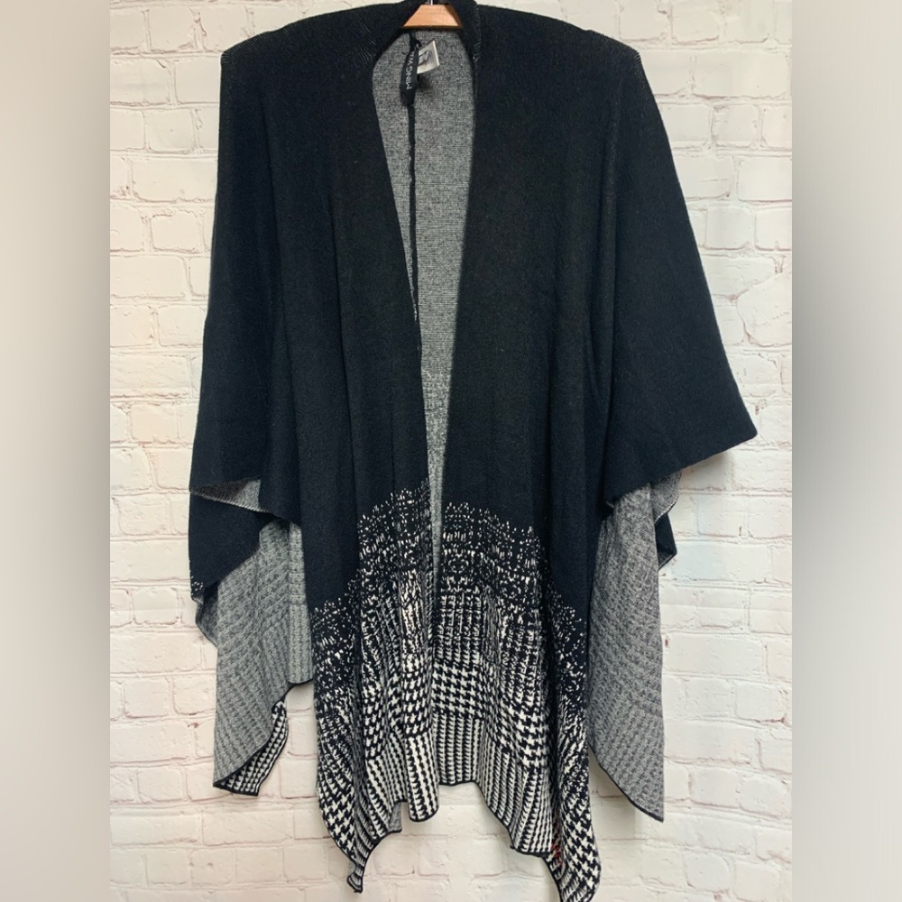 Ming Wang Black Knit Logo Comfort Wrap One Size - Picture 4 of 6